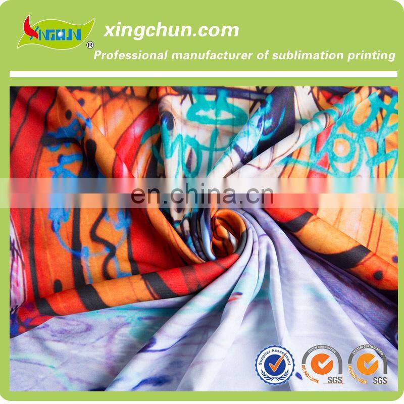 Round neck 100% Polyester wholesale customize scrawl dye sublimation printing Tee shirts