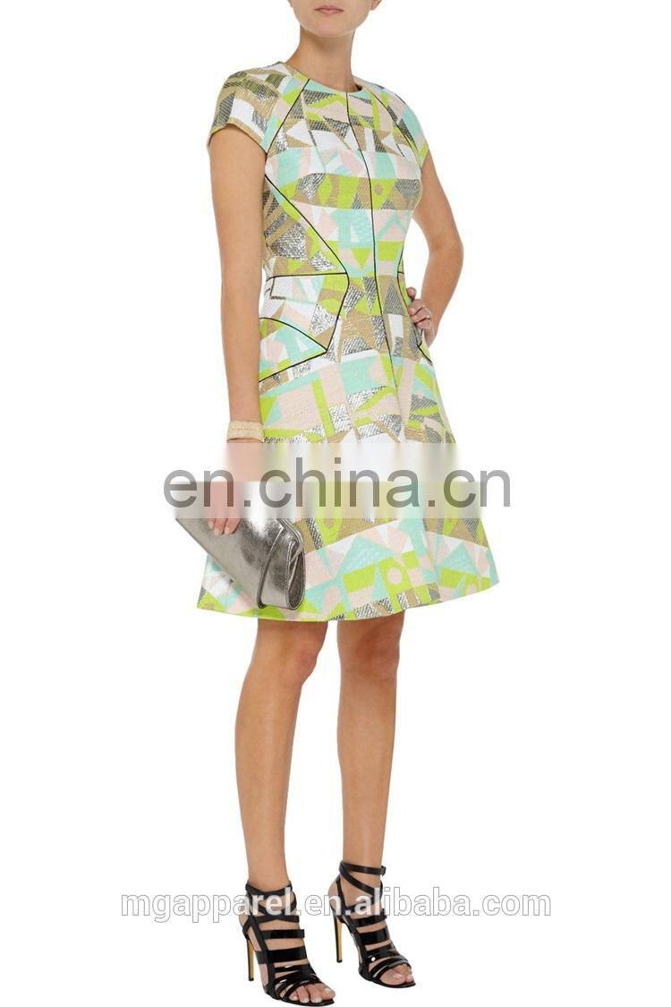 Latest fashion dress design/New Style clothes for women,cocktail party dress ,cotton-blend tweed dress