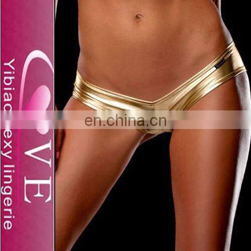 OEM/In-stock New Arrival Sexy Ladies Ideal Briefs Sheer Underwear Glossy V Metallic Panty