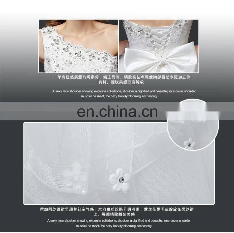 HS1631 2017 China Sexy Real Photos One shoulder Wedding Bridal Dress Vestidos