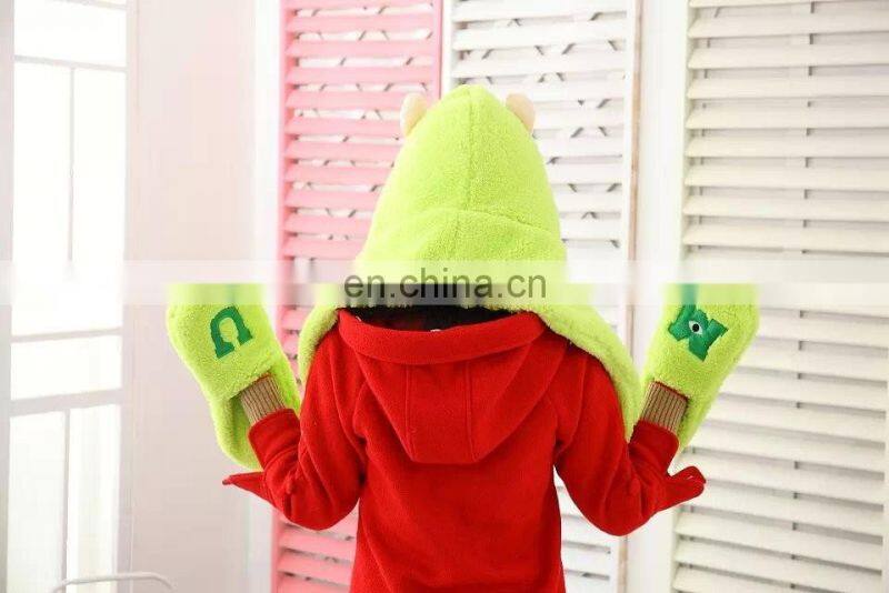 Plush Animal fleece set animal scarf lady print warm scarf