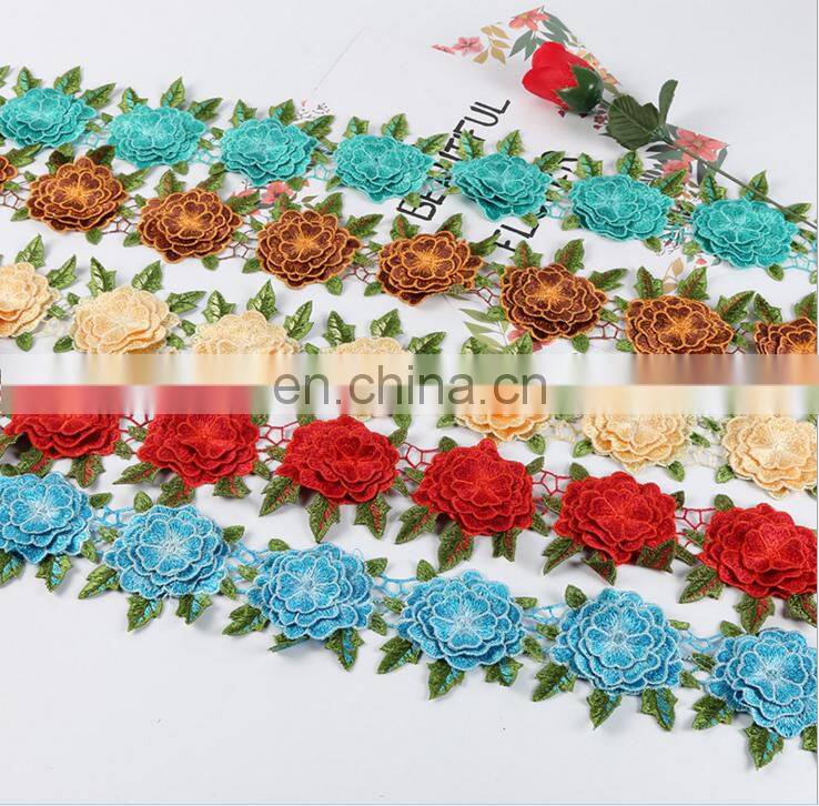 2018 new arrival embroidery designs 3d flower lace for clothes