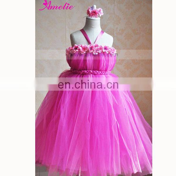 Paris Pink Flower Girls Tutu Dress