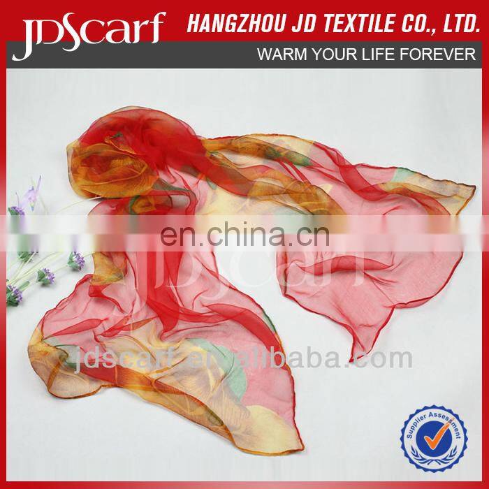 silk chiffon scarf JDS-045# excellent scarves super thin 100% silk chiffon scarf