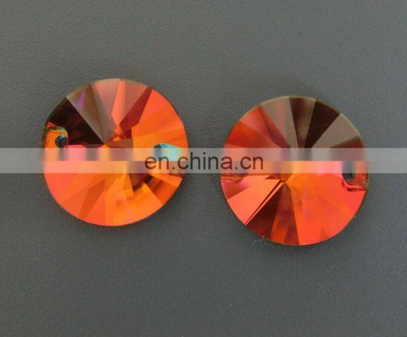 Round flatback crystal ab sew on rhinestones for dresses wholesale