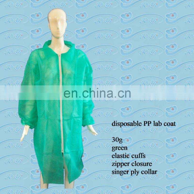 disposable lab coat with zipper