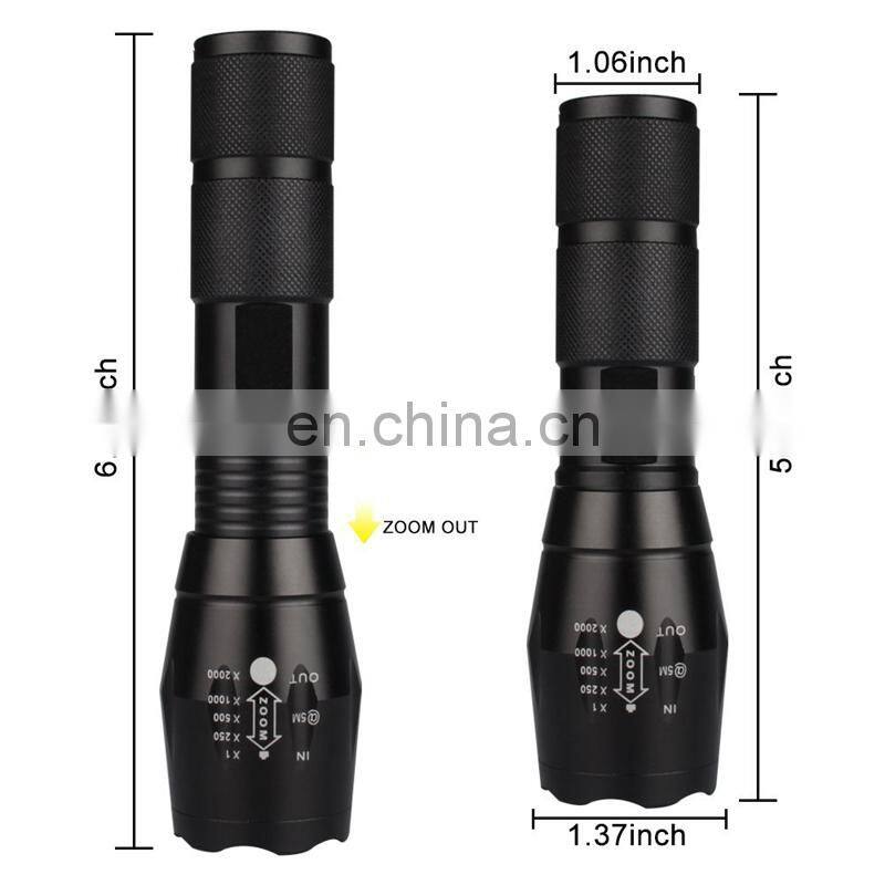 1000lm Bright Light XML T6 Outdoor Wild Hunt Working LED Professional Hike Metal Flashlight