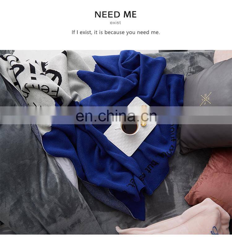 RAWHOUSE Wholesale 100 % cotton soft Knitted blanket