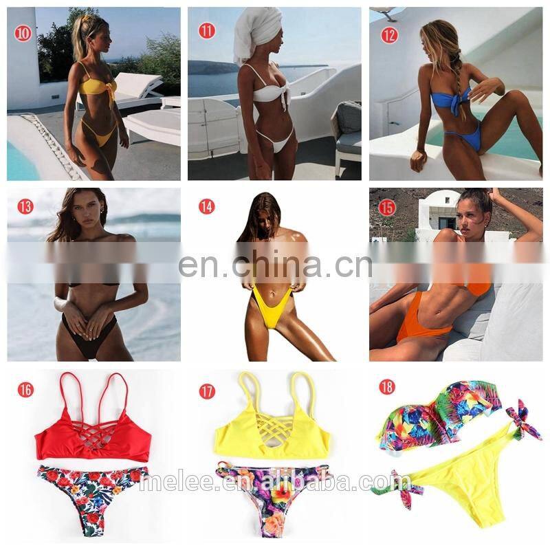 bikini Sexy Solid color Sling simple tie triangle Thong girl Beach Sun bath swimwear women swimsuit women biquini bikinis