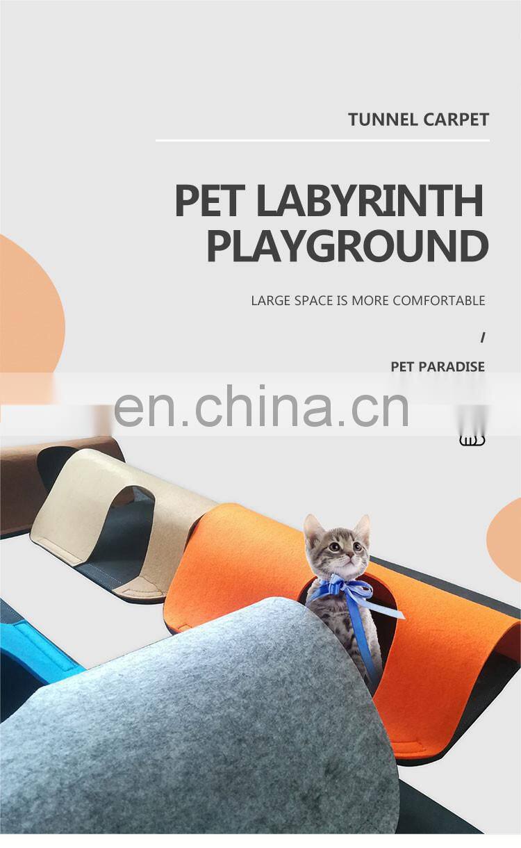 Pet Furniture 6pcs Felt Floor Maze Kitty Playground Cat Play Labyrinth Pad Activity Toy Cats Play Mat