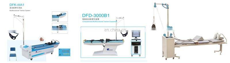 Cervical and lumbar traction physiotherapy bed