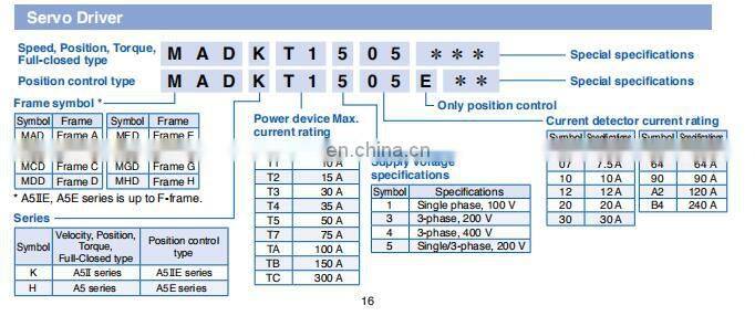 Original Panasonic AC 1KW Servo Motor Drive MDME102GCG+MDDHT3530E For Industrial Robot Arm