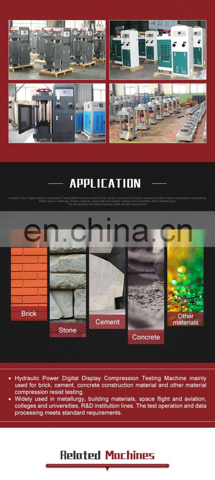 New design micro servo concrete machine microcomputer compression testing equipment with CE certificate