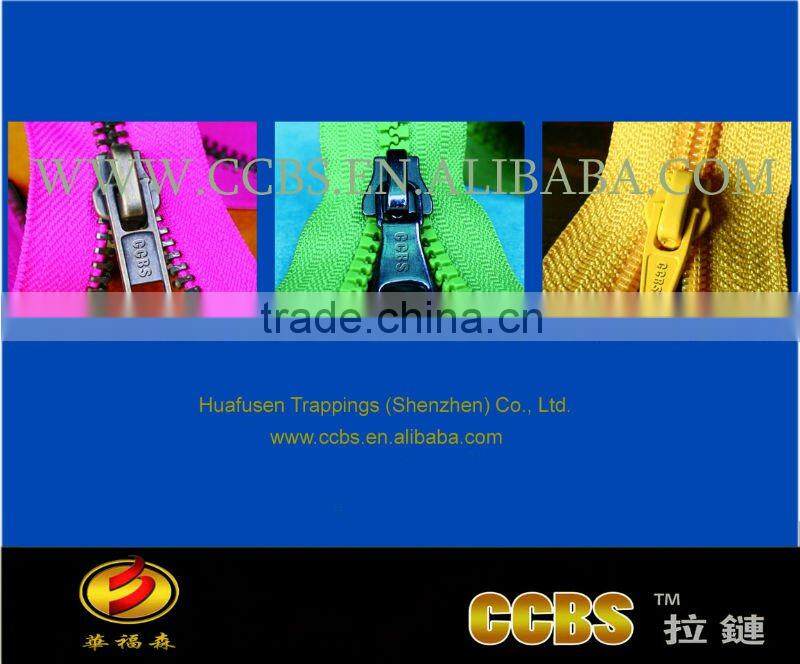 High Quality No.4 Fashion Open End Brass metal Zipper for garments