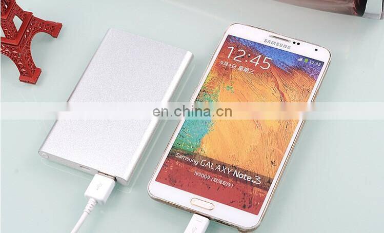 2020 oem logo printing aluminum power bank colorful super thin metal power charger laser print charger