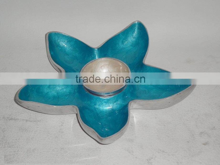 Aluminum Decorative Dry Fruit Bowl, Enamel Nut Serving Aluminum Bowl