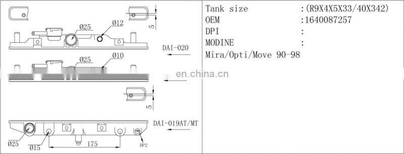 auto radiator plastic tank for car daihatsu/mira/opti/move,OEM:1640087257