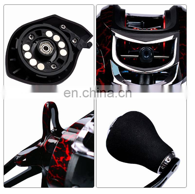 Amazon Metal 18+1BB 7-10 kg Max Drag 7.1:1 Bait Casting Red Crack Color Baitcasting Saltwater Reel Fishing