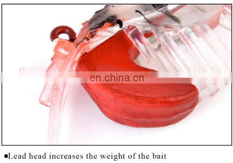 Amazon 7/10cm New Style Soft Fishing Lure Popular Wholesale Luminous Eyes Shrimp Bait With Jig Hook