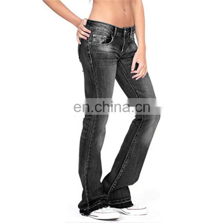 na0807 hot style ladies jeans tight-fitting stretch fringed horn slimming jeans women trousers