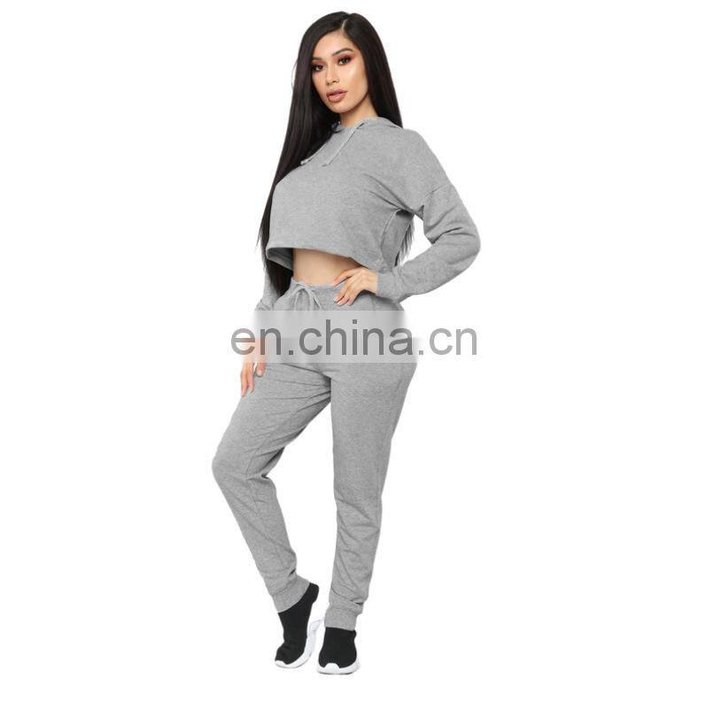 Wholesale custom new fashion autumn and winter women's long-sleeved hooded casual sports hooded sweater jogging suit