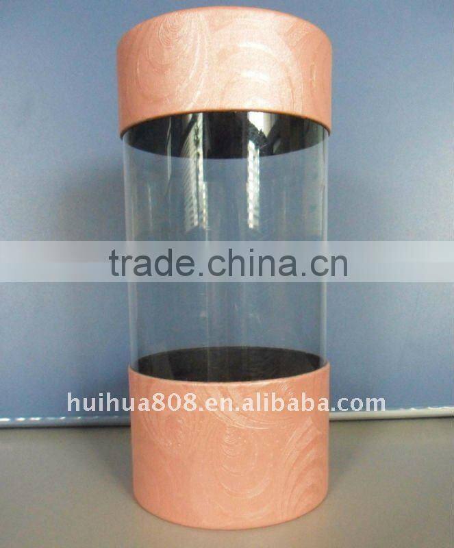 Brown Craft Paper Box with Clear Plastic Cover