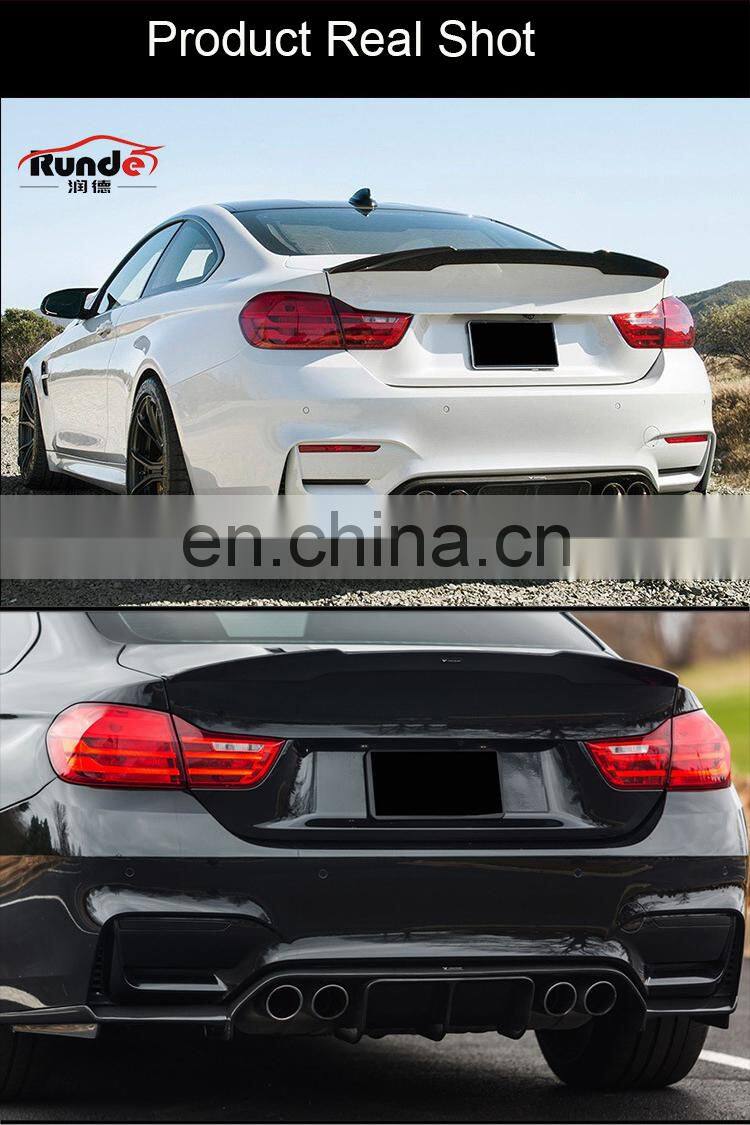 Runde Real Carbon Fiber Material Auto Car Small Body Kit With Rear Lip For 2012-2019 BMW M3 M4 F80 F82 rear lip