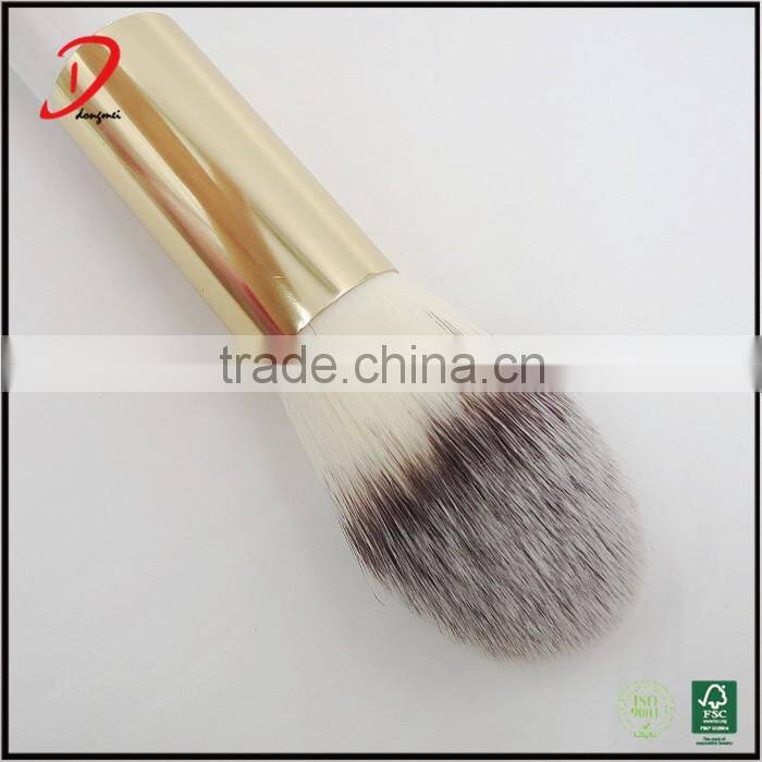 Personalized synthetic hair makeup powder brush,white wooden cosmetic brush