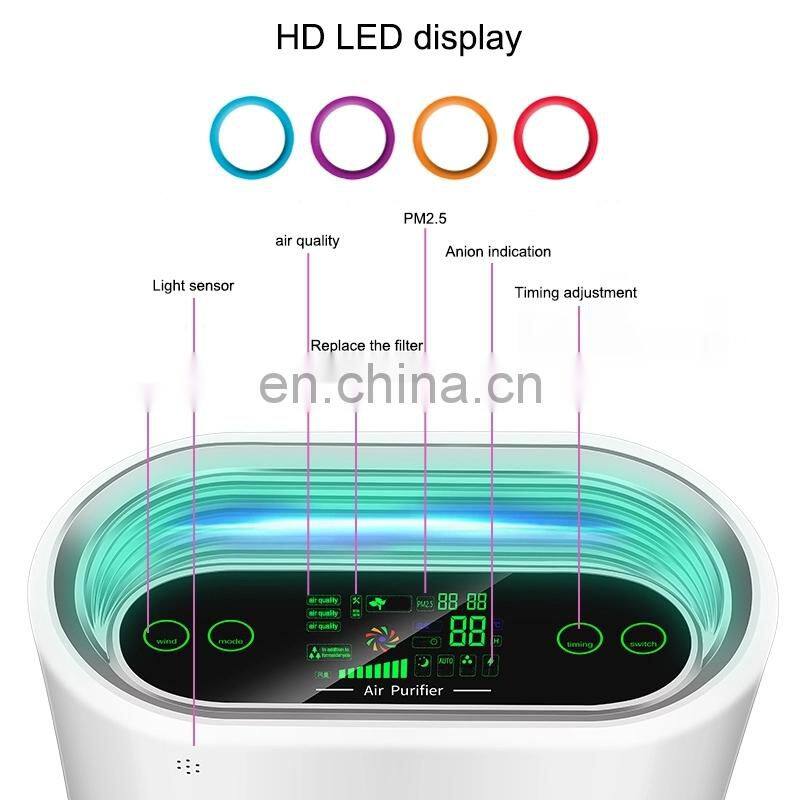 Smoke Formaldehyde Removal Hepa Air Purifier Smart Touch Screen Panel Home Air Cleaner