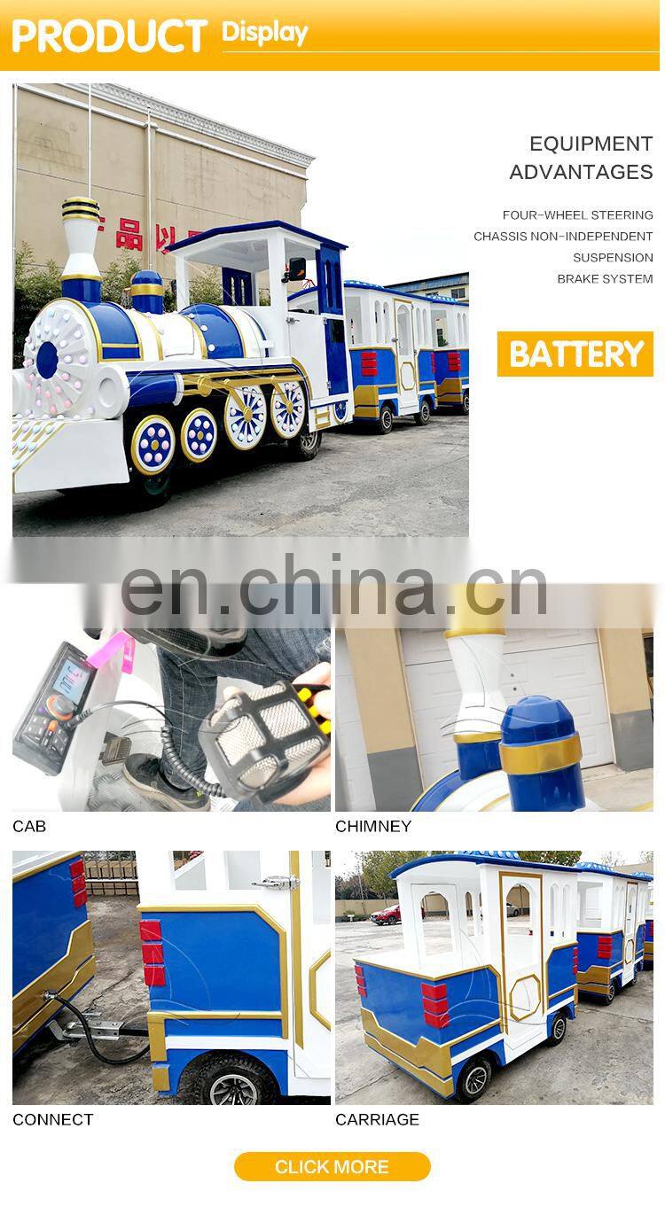 Children Battery Trackless Train Rides High Quality Attraction Park Equipment Trackless Train For Sale