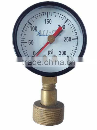 Y63RF-300psi normal manometer with movable connection,Black steel Case and Black steel Bezel