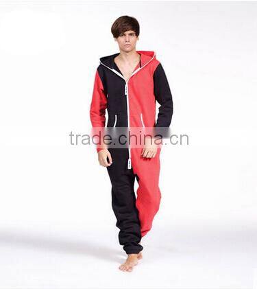 2015 OEM summer jumpsuits Color matching fleeces ladies conjoined pajamas