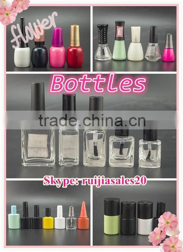 Free Sample! wholesale 2016 trendy design custom made electroplated uv gel 13ml empty glass nail polish bottles with cap brush