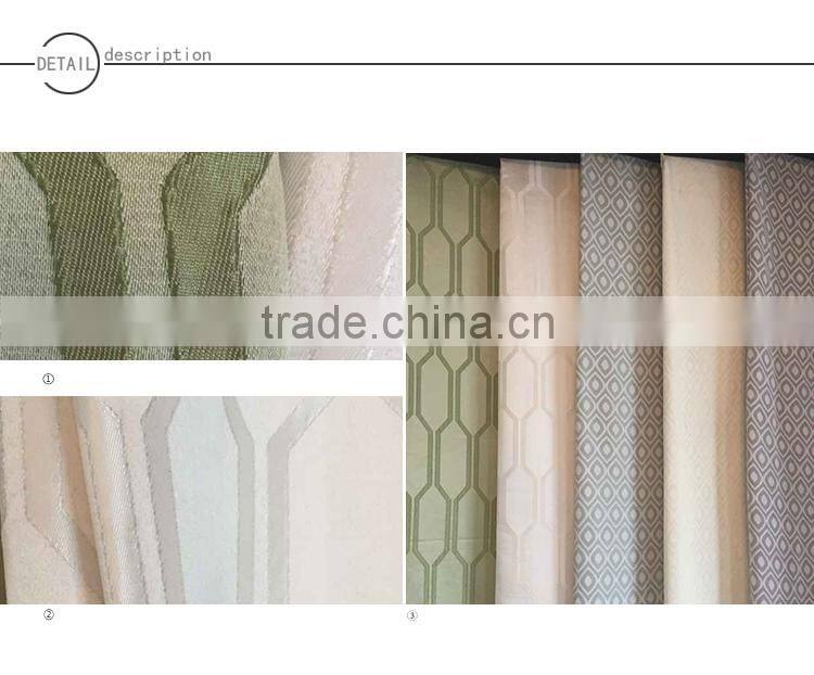 100% Polyester jacquard geometric window curtain fabric