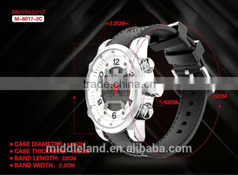 NEW!LED watch with leather band 2015 middleland show into market