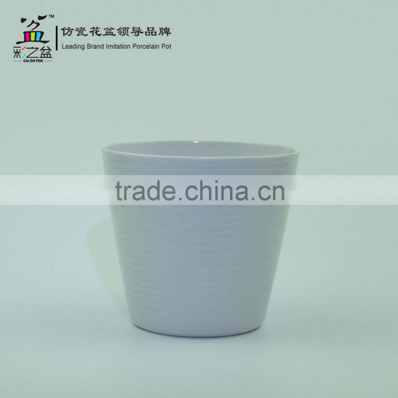 Hotsale colorful garden flower pot Wholesale MX1202-2 Fine lines Melamine flower pot