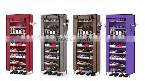 50 Pair Shoe Rack With Wine Red Color, Space Saving