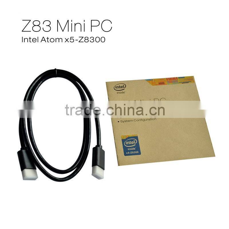 new hot seller Z83 mini pc 2GB/32GB hd tv box 1000Mbps LAN Bluetooth BT 4.0 support IEEE 802.11a/b/g/n