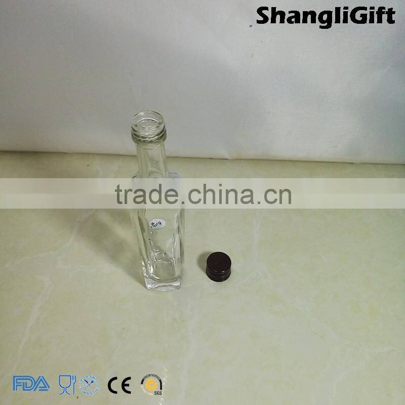 50ml Glass Bottle With Metal Lids Square Wine Bottle Food safe