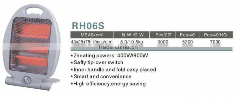 electric quartz heater 800W/400W heater inner handle electric room heater