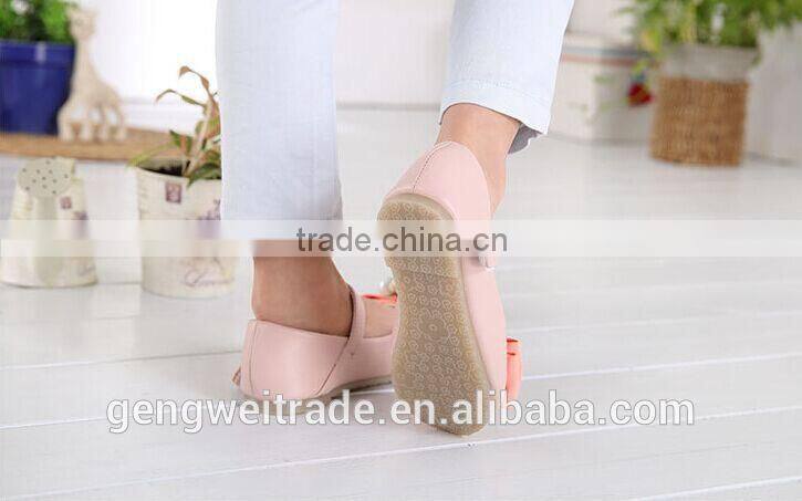 2015 Wholesale Boutique Shoes Girls Princess Shoes Little Bear Bow Pearl Kids Girls Shoes