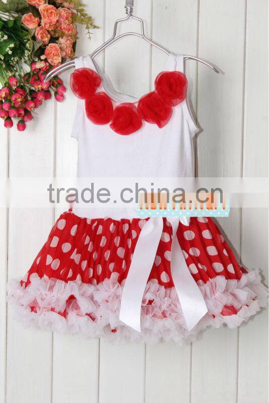 Lovely Brown Net Dot Bubble Skirt Top Quality Girl TUTU Bow Dress