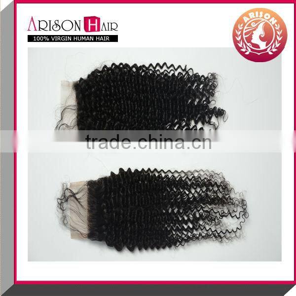 2014 Qingdao 1B color brazilian curly silk base closure