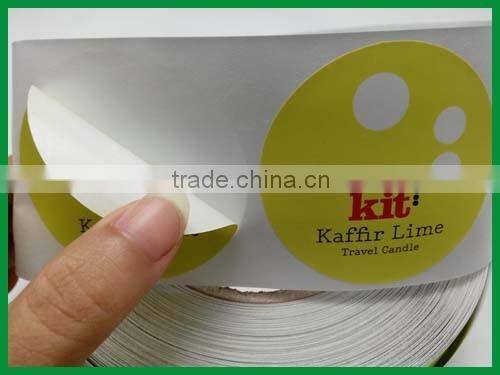 Adhesive custom round gloss paper sticker labels with matt lamination