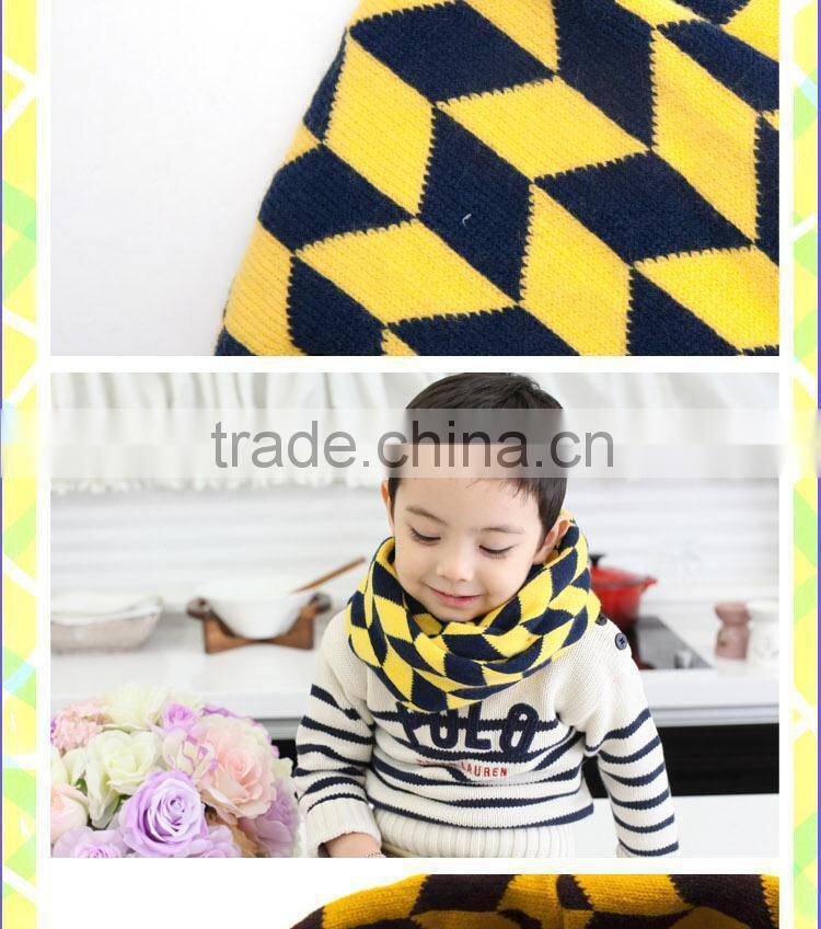 Wholesale 2014 Winter New Rhombus Design Unisex Boys Girls Winter Scarf