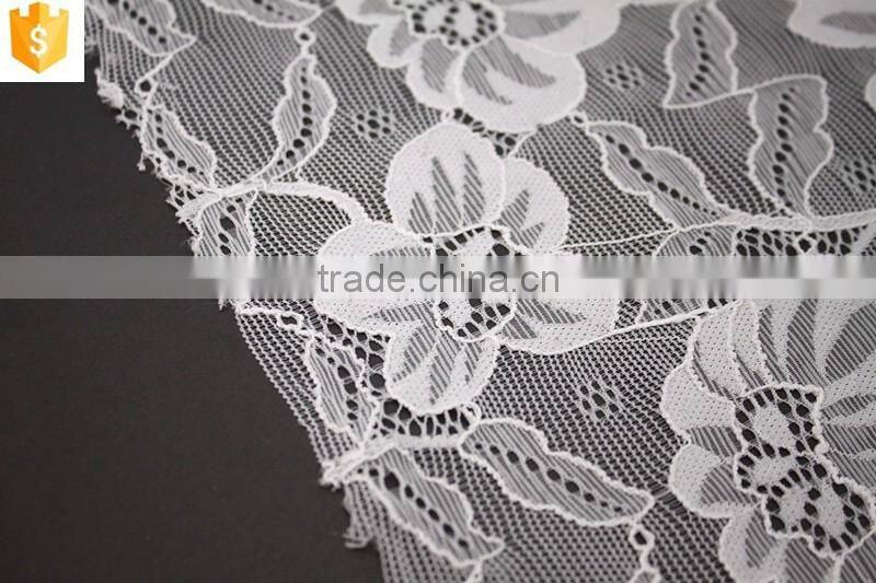 pretty design stretch lady lace fabric,fancy flower elastic lace fabric