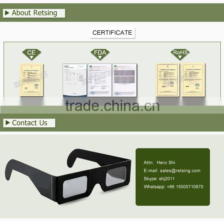 linear polarized 3d paper glasses for home and cinema