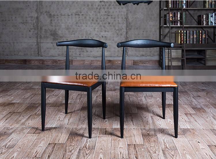 Simple Fashion Leisure American Country Vintage Wrought Iron Home Wooden Restaurant Chair