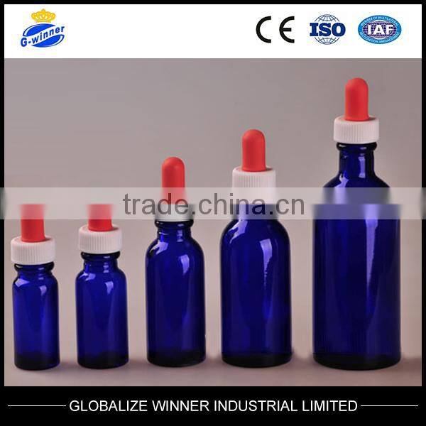 blue gass bottle with plastic cap screw cap
