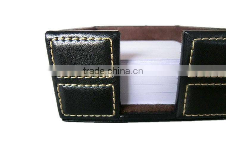 New Arrival Fashion Good Quality Black Leather Desk Notepad Holder